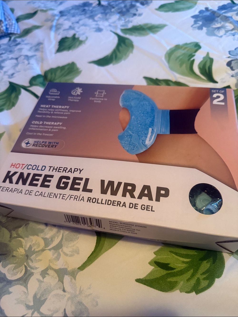 Hot/Cold Therapy Knee Gel Wrap - Blue Gel Insert (Set of 2)
